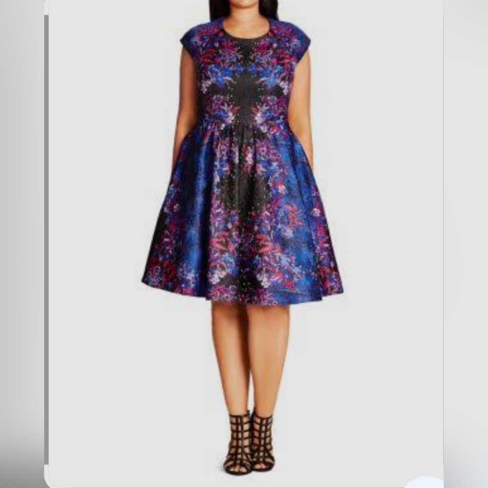 Floral Blue and Pink Women's Dress Size XL Spice up your wardrobe